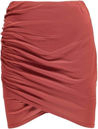 The Celebrity Fashion New Women Rouched Wrap Mini Skirt Ladie Side Gathered Wrap Skirt Size 8 10 12 14