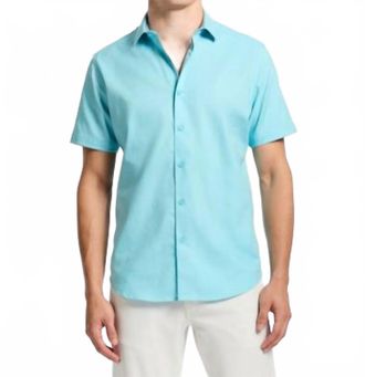 Robert Graham Odyssey Short Sleeve Button Down Shirt In Seafoam