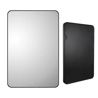 OEM Espejo De Ba&ntilde;o Con Marco, Para Montaje En Pared, Rectangular, 90x60cm, Aluminio