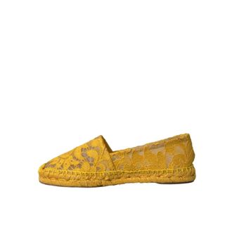 Dolce & Gabbana Gele Kant Espadrilles Stijl - Dames - Espadrilles - Geel - 35 EU - Katoen - Schoenen