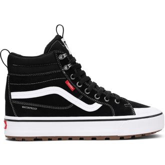 Vans Sneaker VANS MTE SK8-Hi Waterproof Insulated, Damen, Gr. 38,5, schwarz-weiss (schwarz, wei&szlig;), Leder, Synthetik, Textil, Schuhe Sneaker, wasserdichter,