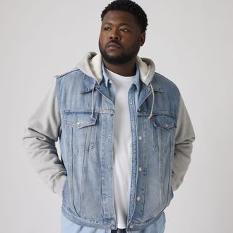 Levi's Hybrid Hoodie Trucker Jacket (Big & Tall) - Mens - 2XL - Blue