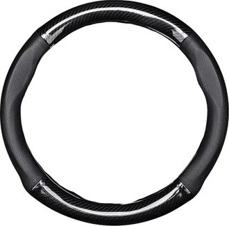 OEM Cover Volant - Cuero Perforado Respirable - Acabado Fibra De Carbono - Para Volante 38 Cm - Compatible Custom Desde 2013 - 1 Unidad