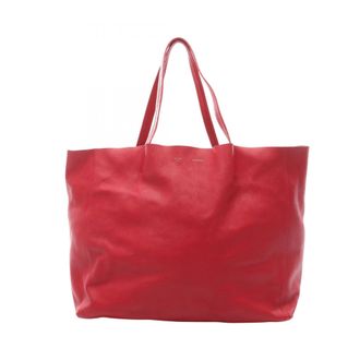 Celine Red Color Leather Handbag Tote Bag (Pre-Owned)