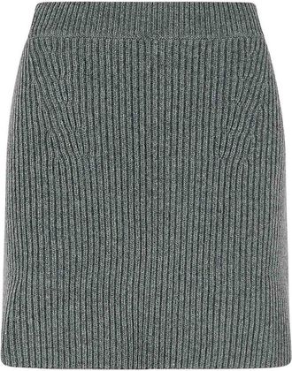 Jil Sander Grey Wool Miniskirt