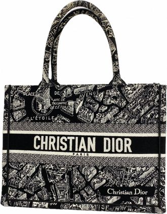 Dior Black White Canvas Tote Bag (Pre-Owned)