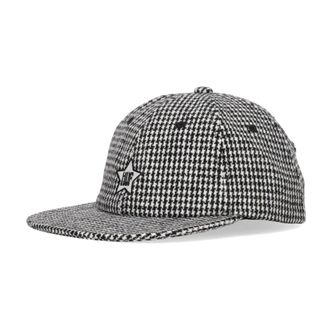 HUF Houndstooth Platte Klep Pet Zwart - Heren - Petten - Grijs - ONE Size - Polyester - Accessoires