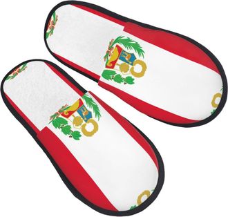 Generic Slipper Flag Of Peru Warm Fluffy Slippers Cozy Cotton Slipper For Bedroom Women Home L