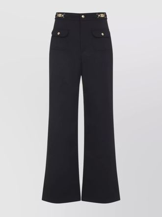 Celine wide leg trousers gold tone hardware