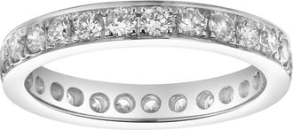 LuvMyJewelry Lume 14K Gold Round Diamond Studded Band Ring - 0.97cts