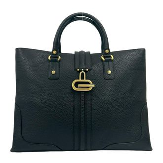 Gucci Black Leather Handbag Tote Bag (Pre-Owned)