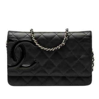 Chanel Pre-owned Wallet On Chain - Dames - Pre-owned - Zwart - Maat: ONE Size Zijde
