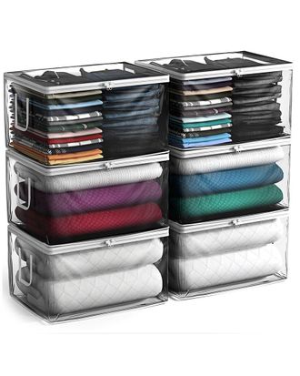 Sorbus Set Of 6 Clear Storage Bags