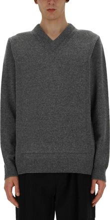 Jil Sander V-Neck Knitwear Sweater With Ribbed Detailing