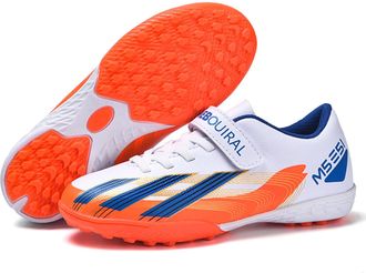 Generic Anti-Slip Professional Football Shoes for Men - Indoor Outdoor Training Competition Soccer Shoes for Men Women (Orange-Short Spike,4.5)