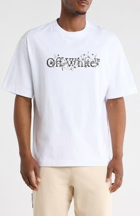 Off-white Bookish Flower Graphic T-Shirt in White/black at Nordstrom Rack, Size X-Large