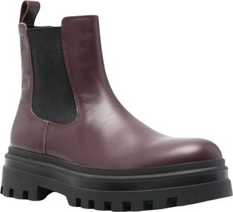 Calvin Klein Jeans Schoenen, Heren, Bruin, 41 EU, Leer, Leren Chelsea Boots met profielzool