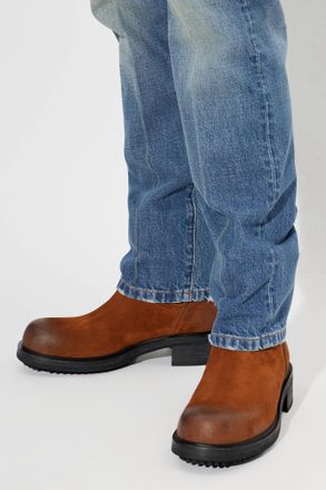 Versace Suede Ankle Boots, Mens, Brown