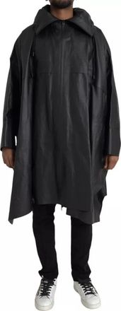 Bottega Veneta Black Leather Hooded Men Trenchcoat Jacket Calf Clothing