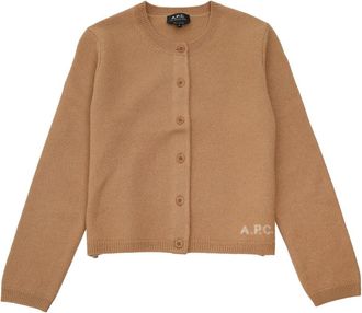A.P.C. Bruine Merino Wollen Cardigan - Dames - Vesten - Bruin - S - Wol - Truien & Vesten
