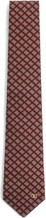 Valentino Garavani Valentie Cotton Jacquard Tie With Chamber Pattern And Vlogo Signature Detail Accessories