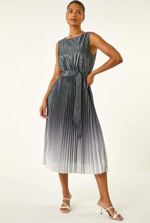 Roman Pleated Ombre Midi Dress