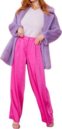 JayLey Faux Fur Duchess Coat In Purple