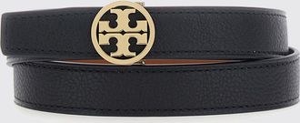 Tory Burch Cintura reversibile in pelle di vitello con fibbia Double T
