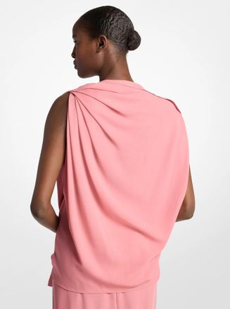 Michael Kors Wool Crepe Draped Blouse