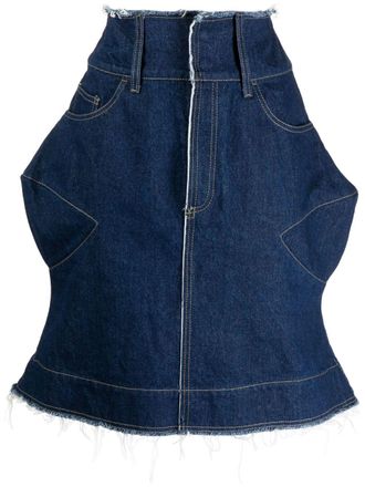 Paula Canovas Del Vas Gonna denim con applicazione - Blu