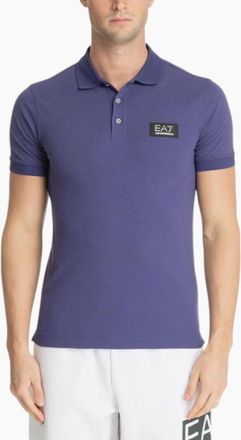 Armani Mens Armani Mens Polo Shirts Slim Fit Short Sleeve Cotton - Purple - Size: 42