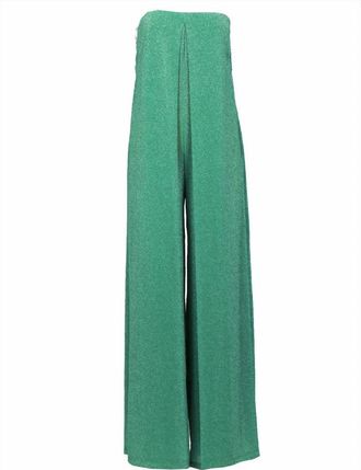 Simona Corsellini Palazzo Jumpsuit Strapless Stijl - Dames - Jumpsuits - Groen - M - Jumpsuits & Playsuits