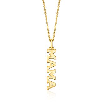 MAX + STONE 14k Yellow Gold MAMA Vertical Pendant Necklace