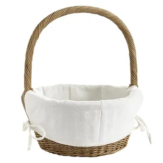 Ballard Designs Wicker Easter Basket with Liner - White Solid - Ballard Designs