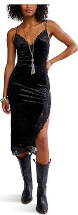 Free People Raise A Toast Midi Slip Womens Clothing Black : MD (Womens 8-10), Elastane/Polyester