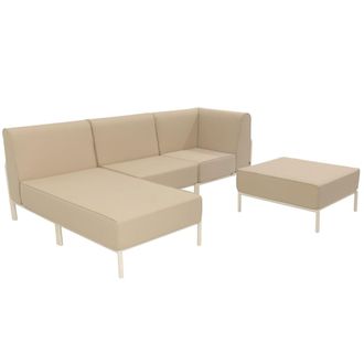 Oviala Conjunto modular de jard&iacute;n bajo para 4 personas beige