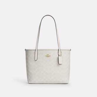 Coach Medium City Tote Bag In Signature Canvas
