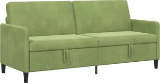 vidaXL Sof&aacute; Con Almacenamiento Verde Claro 192 X 78 X 87 Cm Poli&eacute;ster Vidaxl