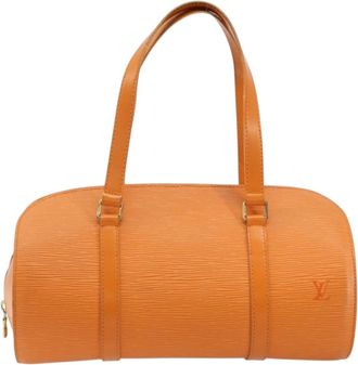 Louis Vuitton Soufflot Handbag Epi Leather Orange Leather Handbag (Pre-Owned)