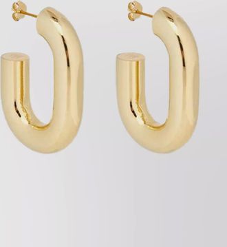 Paco Rabanne polished brass hoop earrings