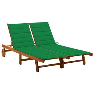 vidaXL Vidaxl - Tumbona De Jard&iacute;n 2 Personas Y Cojines Madera Maciza De Acacia