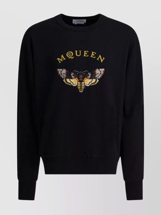 Alexander McQueen crew neck embroidered knit sweatshirt