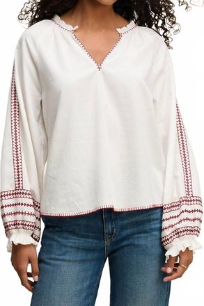 Velvet Scarlett Long Sleeve Blouse In Cream