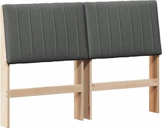 vidaXL Cabecero Tapizado Gris Oscuro 135 Cm Madera De Pino Macizo Vidaxl