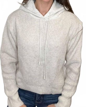 Skies Are Blue Clothing Hana Hooded Sweater Top In Oat