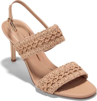 Cole Haan Harlan Woven Double Band Slingback Sandal in Tuscan Sand Woven Fabric at Nordstrom, Size 10
