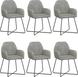 vidaXL Sillas De Comedor 6 Uds. Terciopelo Gris Claro 55 X 50 X 84 Cm Vidaxl
