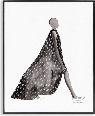 Stupell Industries Fashion Silhouette Girl Framed Giclee Art