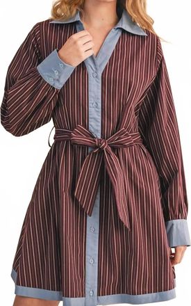 Merci Marlboro Mini Dress In Burgundy