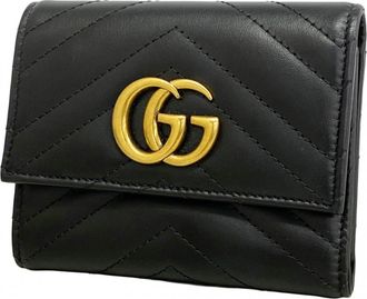 Gucci Black Leather Wallet (Tri-Fold) (Pre-Owned)